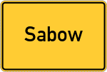Place name sign Sabow
