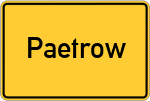 Place name sign Paetrow