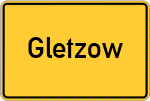 Place name sign Gletzow
