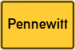 Place name sign Pennewitt