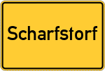 Place name sign Scharfstorf