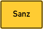 Place name sign Sanz