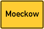 Place name sign Moeckow