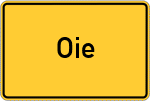 Place name sign Oie