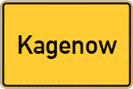 Place name sign Kagenow