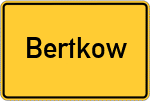 Place name sign Bertkow