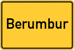 Place name sign Berumbur