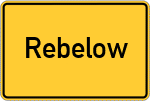 Place name sign Rebelow