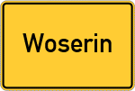 Place name sign Woserin