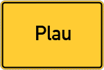Place name sign Plau