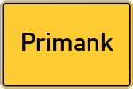Place name sign Primank