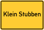 Place name sign Klein Stubben