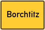 Place name sign Borchtitz