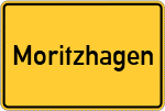 Place name sign Moritzhagen