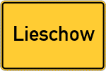 Place name sign Lieschow