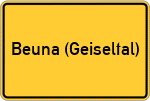 Place name sign Beuna (Geiseltal)