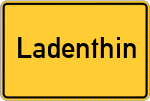 Place name sign Ladenthin