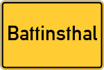 Place name sign Battinsthal