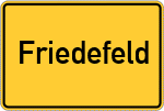 Place name sign Friedefeld