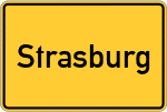 Place name sign Strasburg
