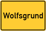 Place name sign Wolfsgrund