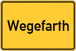 Place name sign Wegefarth