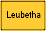 Place name sign Leubetha