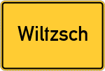 Place name sign Wiltzsch
