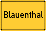 Place name sign Blauenthal, Stadt Eibenstock