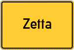 Place name sign Zetta
