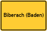 Place name sign Biberach (Baden)