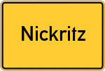 Place name sign Nickritz