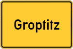 Place name sign Groptitz