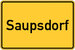 Place name sign Saupsdorf