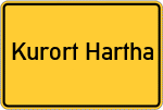 Place name sign Kurort Hartha