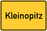 Place name sign Kleinopitz