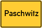 Place name sign Paschwitz