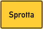 Place name sign Sprotta