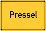 Place name sign Pressel