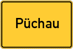Place name sign Püchau