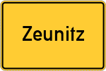 Place name sign Zeunitz