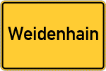 Place name sign Weidenhain