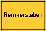Place name sign Remkersleben