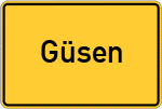 Place name sign Güsen