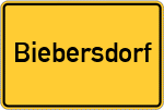 Place name sign Biebersdorf