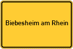 Place name sign Biebesheim am Rhein