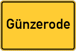 Place name sign Günzerode