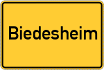 Place name sign Biedesheim, Pfalz
