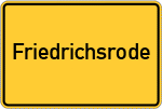 Place name sign Friedrichsrode