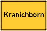 Place name sign Kranichborn